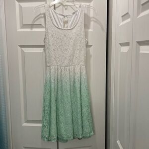 Charlotte Russell Mint Green/White Ombré Lace Dress